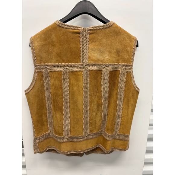 Dolce & Gabbana Leather Wool Vest Toggle Closure Size 48 - Picture 5 of 10